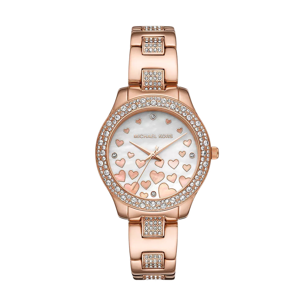 Michael Kors MK4597 Liliane Three-Hand Rose Gold-Tone Stainless Steel Watch