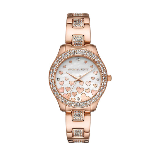Michael Kors MK4597 Liliane Three-Hand Rose Gold-Tone Stainless Steel Watch