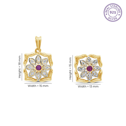 Ruby Centered Flower Set