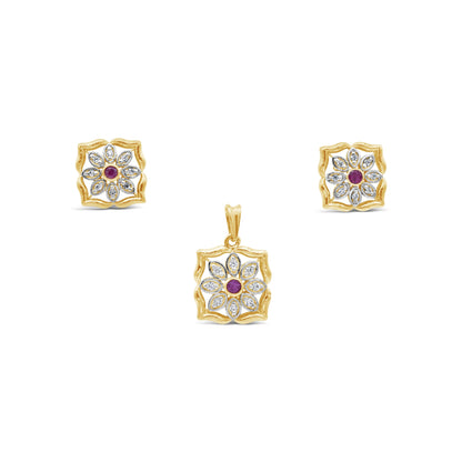 Ruby Centered Flower Set